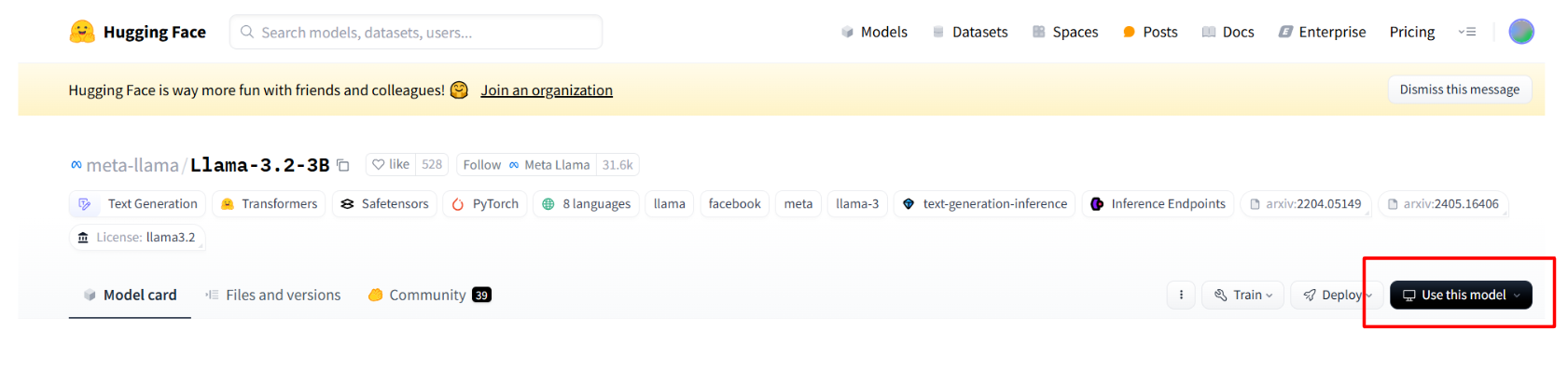 HuggingFace Model Page
